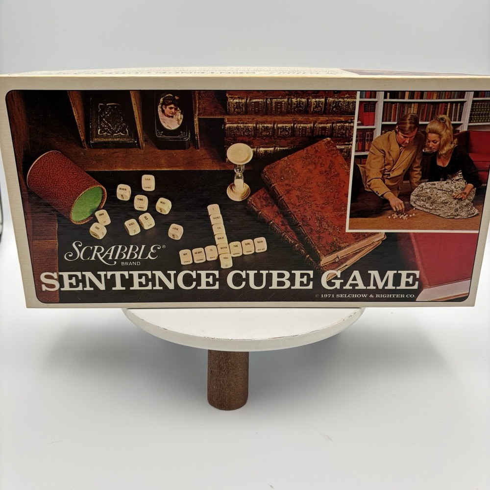 Complete Vintage 1971 Scrabble Sentence Cube Board Game by Selchow & Righter